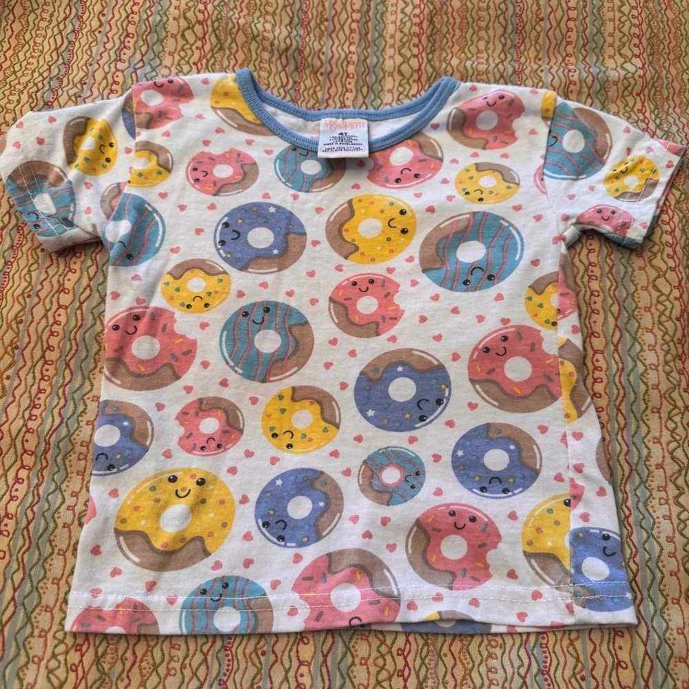 Mon Petit Colorful Donut Print Kids Pajamas 4T
